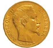 Pièce 20 Francs Or Napoléon III Tête Nue 1855 A