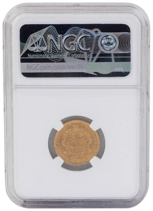 Pièce Demi Souverain Or 1885 Victoria Tête Jeune Revers Armoiries Londres NGC MS61