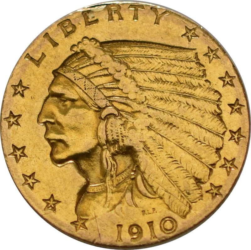 Pièce 2.5 Dollars Or Américain Tête Indien