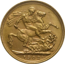 Pièce Souverain Or 1902 Édouard VII M