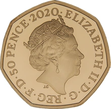 Pièce 50 Pence Or 2020 Retrait de l'Union Européenne Piéfort en Boîte