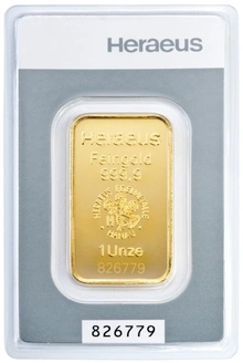 Lingot d'Or 1 Once Heraeus Kinebar