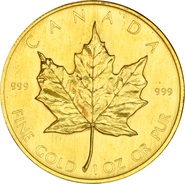 Maple Leaf en or de 1 once- 1980