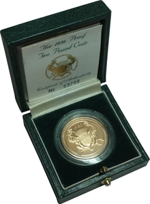 Pièce Double Souverain Or 1986 Jeux du Commonwealth en Boîte