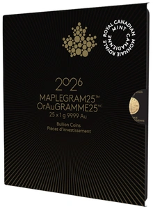 Pièces Maplegram Or 25 x 1g 2026