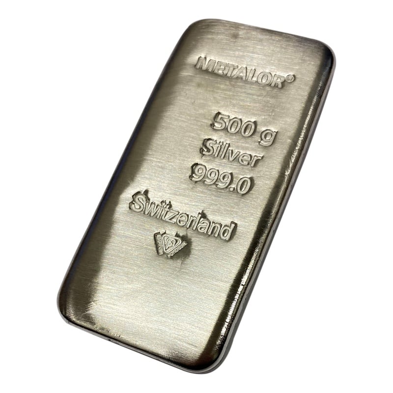 Metalor 500 Gram Silver Bars