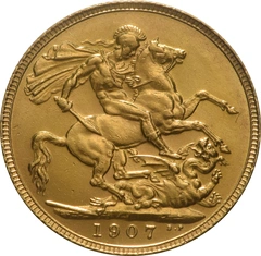 Pièce Souverain Or 1907 Édouard VII Londres