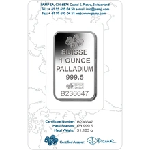 Lingot de Palladium 1 Once PAMP