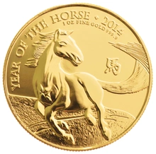 Pièce Royal Mint Lunar Or 1 Once 2014 Année du Cheval