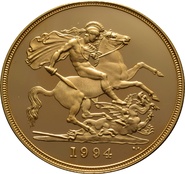 1994 - Pièce d'Or de 5 £ (Quintuple Souverain)