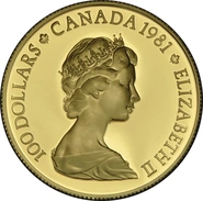 Pièce 100 Dollars Or Canada