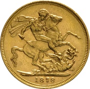 Souverain en or 1878 - Victoria tête jeune - M