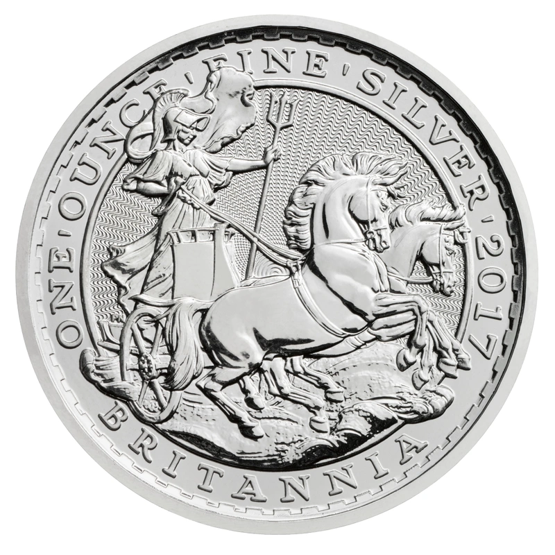 Pièce Britannia Argent 1 Once 2017 20ème Anniversaire Dessin d'Un Char