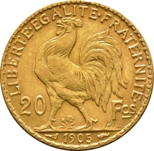 Pièce 20 Francs Or Marianne Coq Dieu Protège la France en Boîte