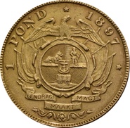 1 Pond en or d'Afrique du Sud - 1897