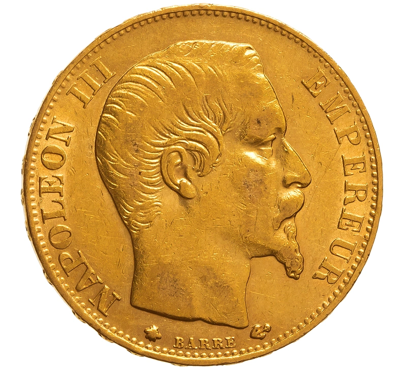 Pièce 20 Francs Or Napoléon III Tête Nue 1860 BB