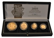 Ecrin de collection de 4 souverains en or - 2005
