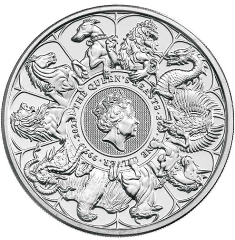Royal Mint Queen's Beasts Argent 2 Onces 2021 Completer