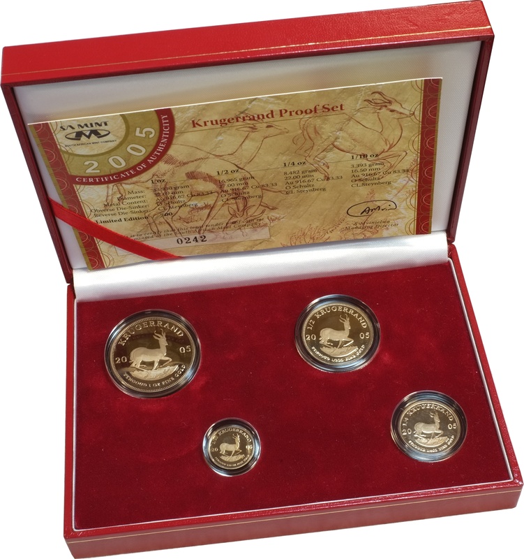 Krugerrand 2005 4-Coin Gold proof Set