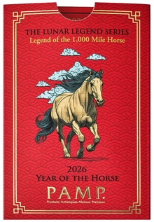 Lingot d'or 1 oz 2026 Année du Cheval PAMP
