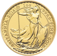 2014 Pièce d'or Britannia d'une once Uniface Erreur de menthe à l'avers NGC UNC DÉTAILS