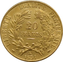 20 Francs Or Cérès Notre Choix (1849-1851)