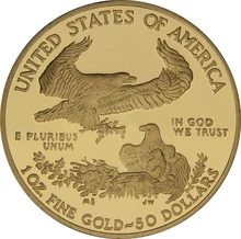 Pièce 50 Dollars Or American Eagle 1 Once 2010 BE