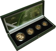 4 Pièces Souverains Or 2003 BE en Boîte