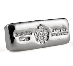 Lingot d'Argent 5 Onces Scottsdale Moulé