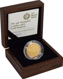Pièce Double Souverain Or 2008 Quatrième Olympiade en Boîte