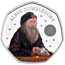 Pièce 50 Pence Harry Potter Argent 2023 25ème Anniversaire Dumbledore BE en Boîte