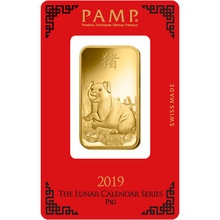 Lingot d'Or 1 Once PAMP 2019 Année du Cochon
