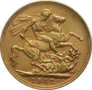 Pièce Souverain Or 1907 Édouard VII S