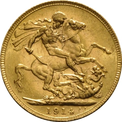 Pièce Souverain Or 1914 Georges V P
