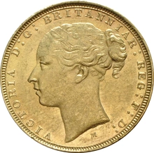 Pièce Souverain Or Victoria Tête Jeune 1883 (M)