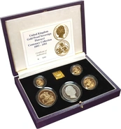 4 Pièces Souverains Or 1993 Benedetto Pistrucci BE en Boîte