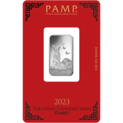 Lingot d'Argent 10g Pamp 2023 Année du Lapin