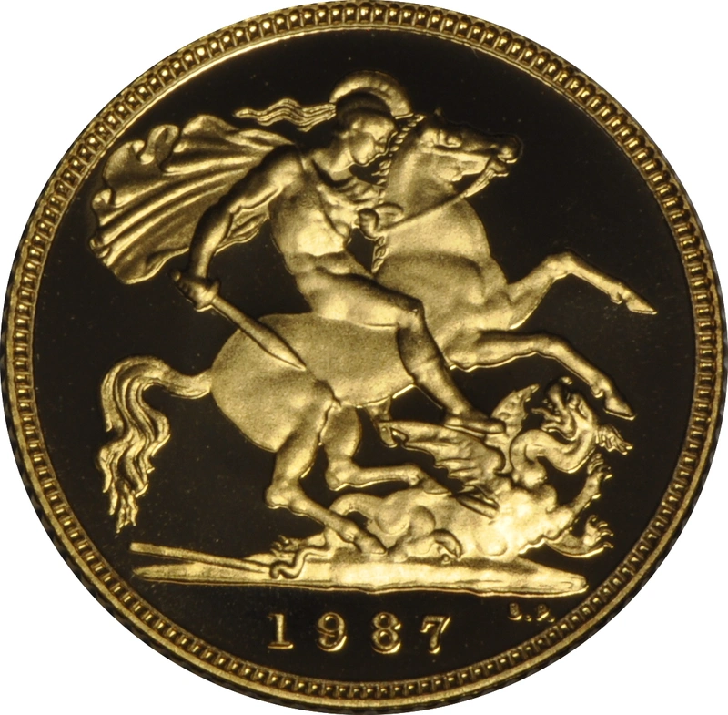Pièce Demi Souverain Or 1987 BE