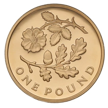 Gold Proof 2013 £1 Une livre Angleterre Floral