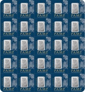 Lingots de platine de 1 gramme - PAMP 25 x 1g  (Minted)