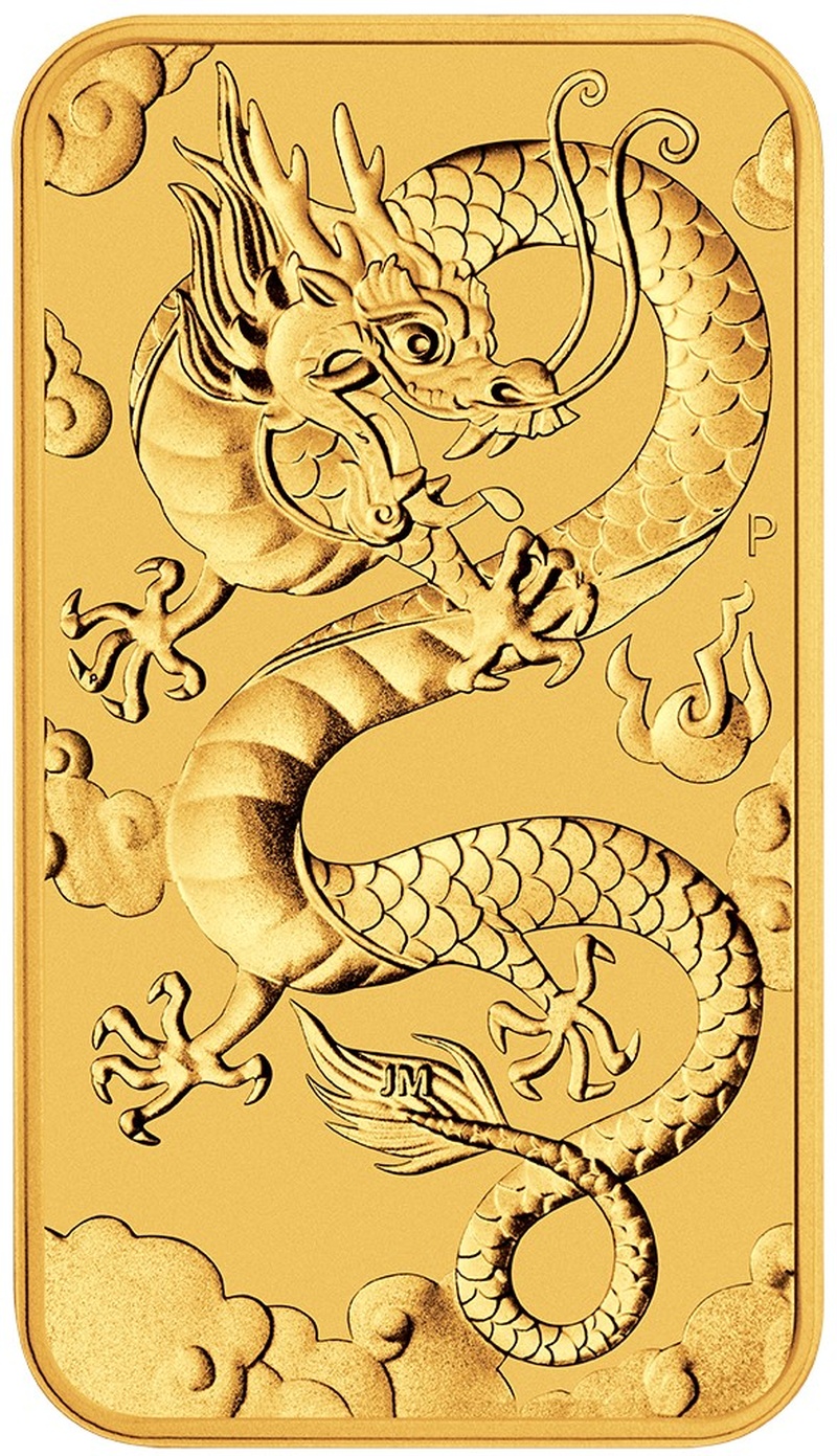 Pièce Rectangulaire Or 1 Once Dragon 2019