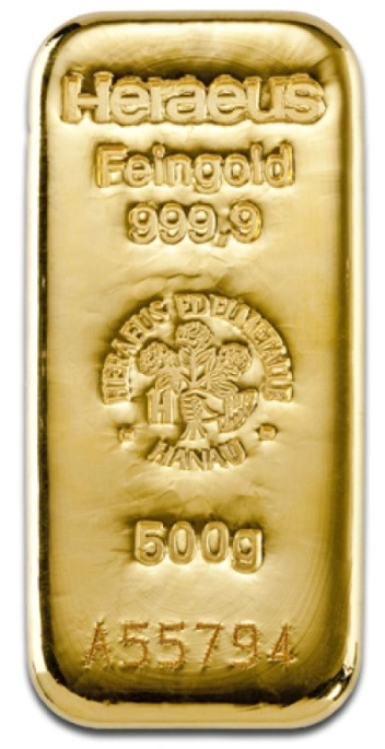Lingot d'Or 500g Heraeus