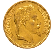 Pièce 20 Francs Or Napoléon III Tête Laurée 1864 BB