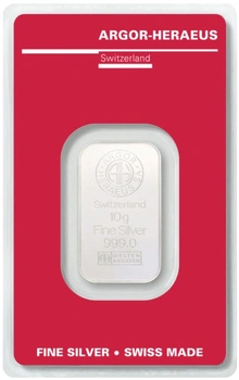 Lingot d'Argent 10g Argor-Heraeus