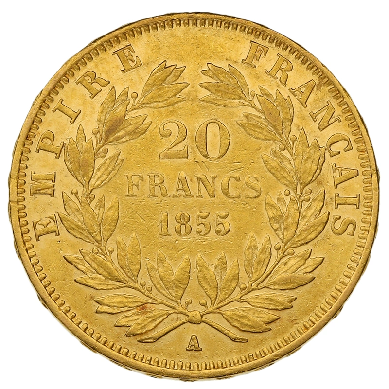 Pièce 20 Francs Or Napoléon III Tête Nue 1855 A Lévrier