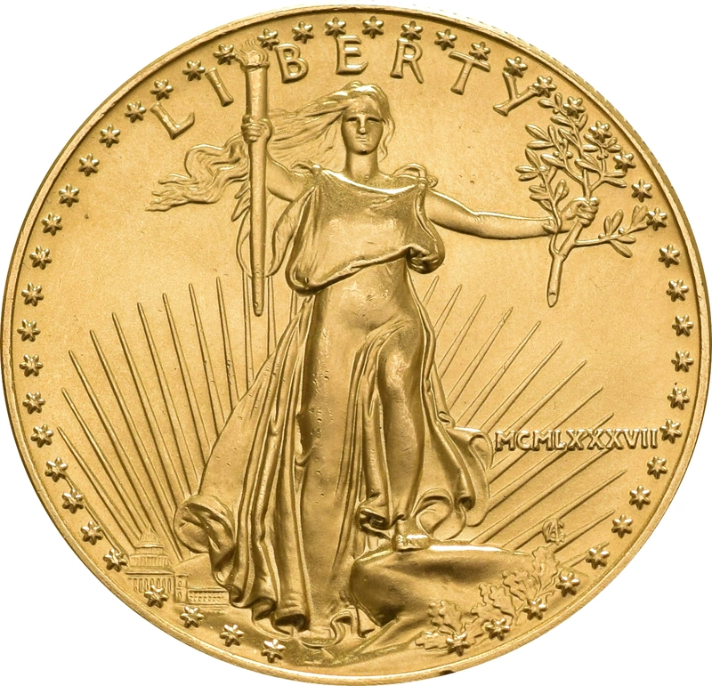 1987 American Eagle Gold Coin 1oz MCMLXXXVII