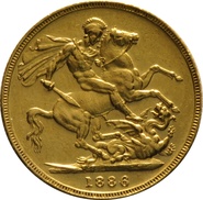 Souverain en or 1886 - Victoria tête jeune - M