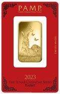 Lingot d'Or de 1 Once PAMP 2023 Année du Lapin