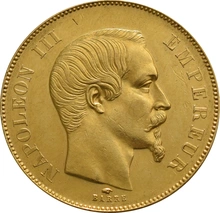 Pièce 50 Francs Or Napoléon III Tête Nue