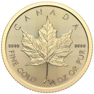 Pièce Maple Leaf Or 1/4 Once 2024